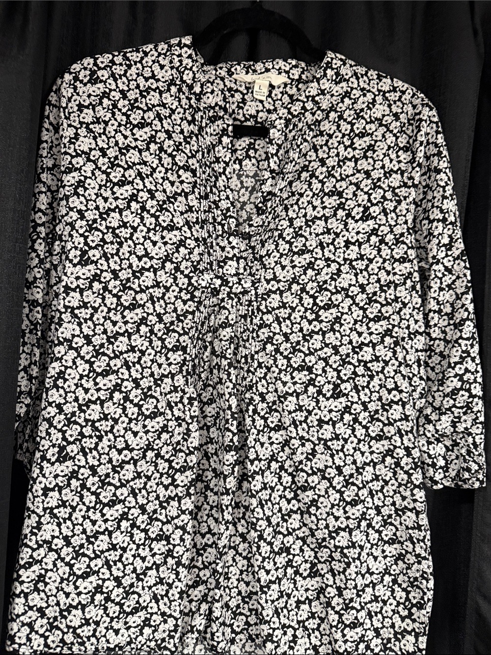 Floral blouse- Black/White